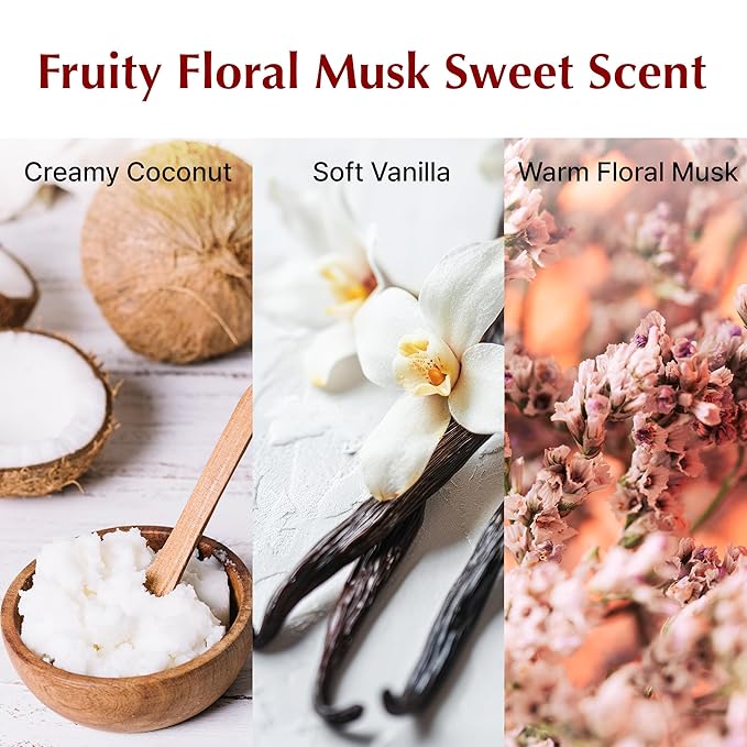 Glow Cream Body Scrub – Hydrating & Nourishing Cream with Argan Oil, Rice Bran Oil, Camellia Oil & Glycolic Acid – Vegan, Microplastic-Free, Vanilla Floral Scent – 9.5 oz