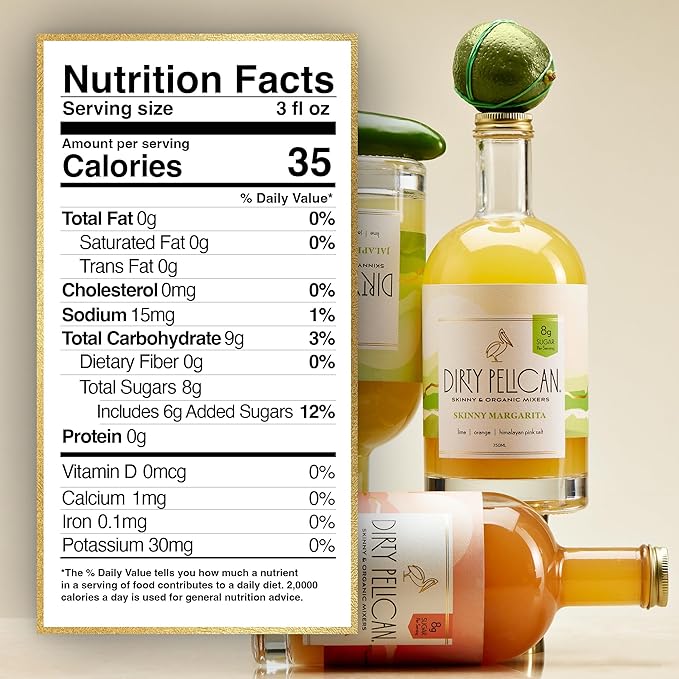 Cocktail Mixers - Limited Edition Skinny Margarita - Organic Drink Mixes for Cocktails - Low Calorie Mocktails - Low Sugar - Vegan - Gluten Free - No Preservatives - 750ml (1 Bottle)