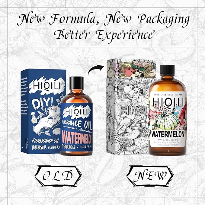 HIQILI Watermelon Essential Oil Plant Fruit Fragrance Oil for Candle Soap Perfume Making Room Scent Oil for Diffuser 3.38 Fl Oz Halloween Thanksgiving