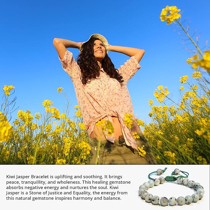 Energy Protection Crystal Handmade Adjustable Bead Bracelet Perfect for Men, Women’s Gift - Gemstone Healing Stretch Bracelet Pulsera Para Hombre Mujer Stocking Stuffer