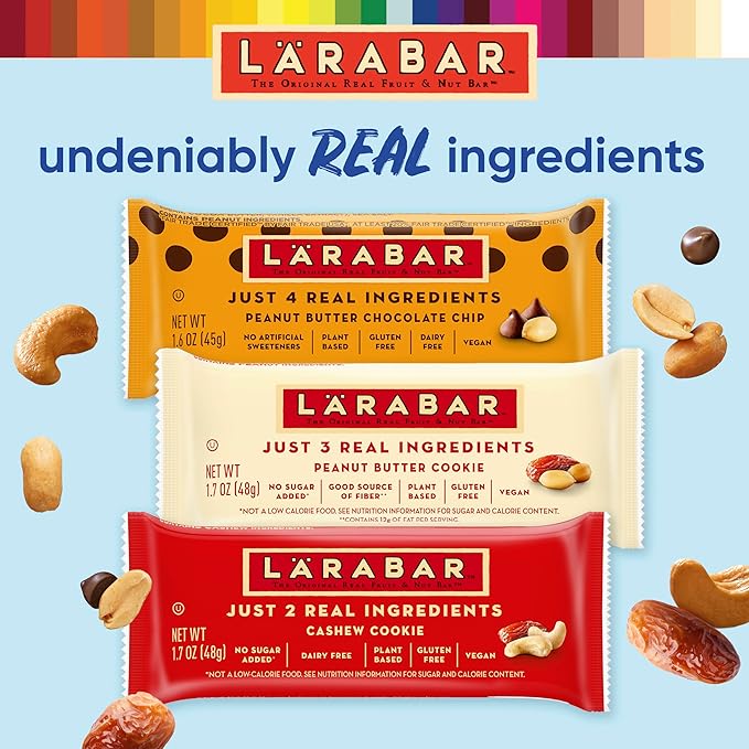 Larabar Variety Pack, Gluten Free Vegan Fruit & Nut Bars, 18 Bars, 1 lb 14 oz