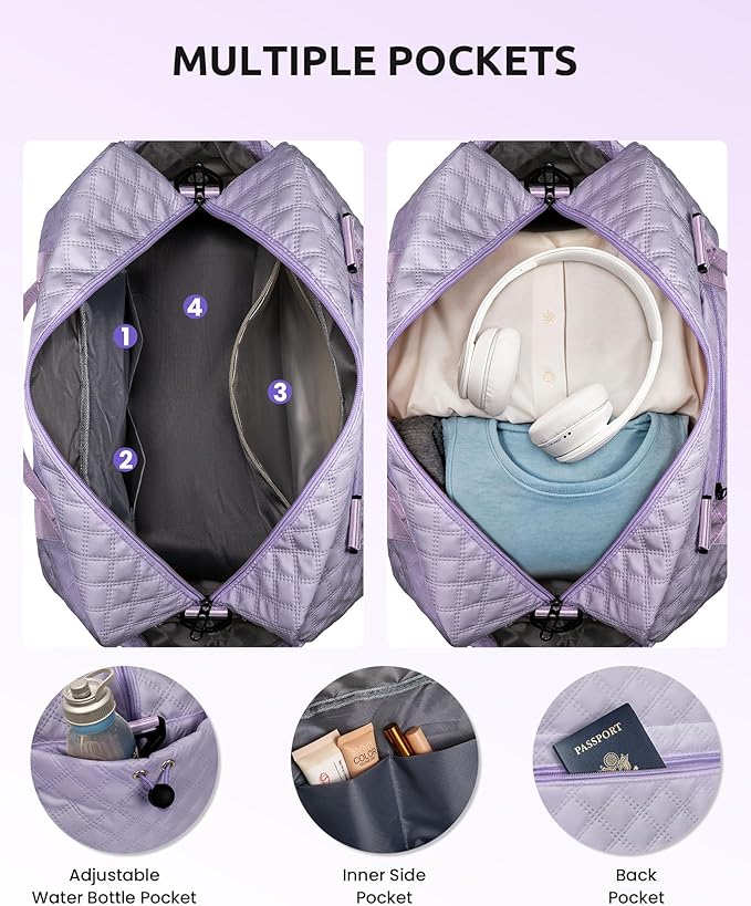 College Roommate Gifts, Teen Girls Gift Ideas-Girl Initial Travel Bags with Shoe Compartment, Personalized Weekender Bag, Overnight Bag for Women, Travel Bag with Makeup Bag (Letter Y)