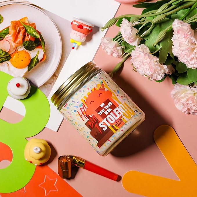 Happy Birthday Candle, Birthday Gifts for Women Girls Best Friend, Birthday Candles Gifts Ideas, Champagne Cassis & Honey Jasmine Scented Candles