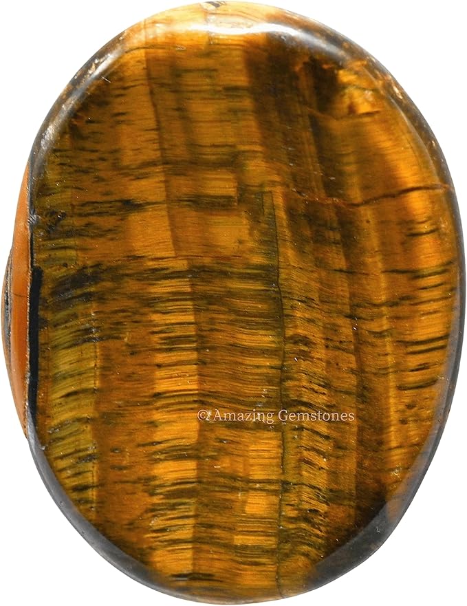 Amazing Gemstone Tiger Eye Worry Stone Crystals and Healing Stones - Worry Stones for Stress Relief Gifts - Piedra Crystal Fidget for Meditation, Relaxation - Unique Stocking Stuffers