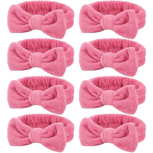 Ondder Spa Headbands Set for Women - 8 Pcs Terry Cloth Fuzzy Headbands for Skincare, Makeup Application, Face Washing and Hair Care
