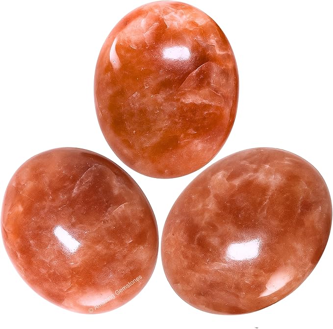 Amazing Gemstone Strawberry Quartz Crystals and Healing Stones - Large Palm Stone Crystals Piedra - Crystal for Good Luck, Positive Energy, Meditation - Unique Stocking Stuffers Gifts for Women, Men