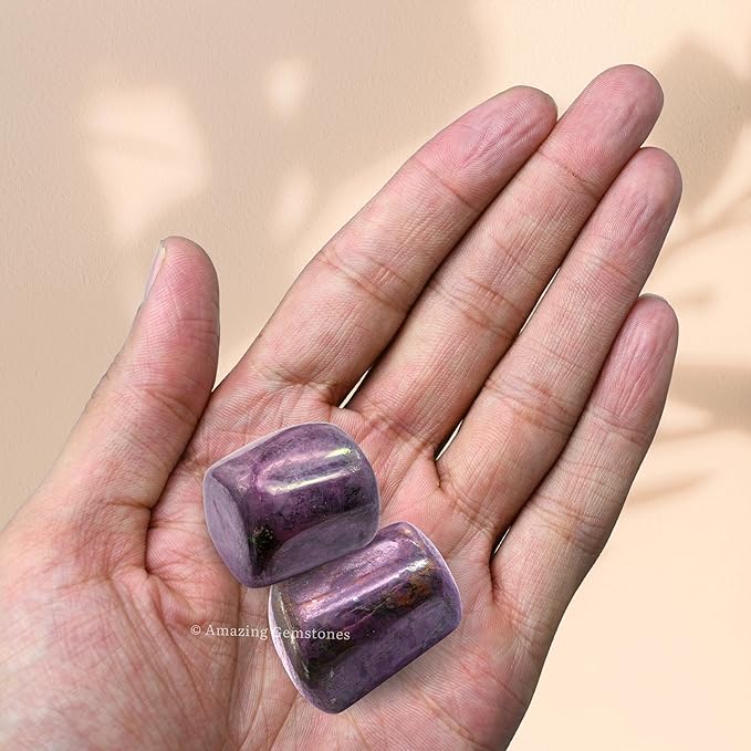 Amazing Gemstone Ruby Crystals and Healing Stones Tumbled - 1 Oz Ruby Stone Gem Stones, Natural Healing Stones for Energy Balance, Stress Relief - Polished Gems Rocks