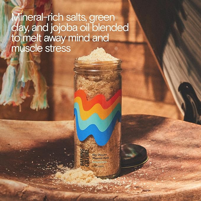 Bathing Culture, Organic Big Dipper Mineral Salt Bath, Epsom Salt and Dead Sea Salts, Aromatherapy Bath Salts, Jojoba Oil, Natural, Biodegradable, Sustainable, Vegan Personal Care, 8 oz, 227 g
