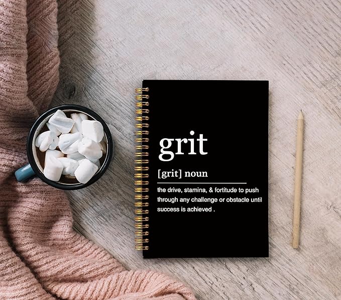 Inspirational Spiral Notebook,Inspirational Journal,Inspirational Journal for Women Men Writing,Grit Spiral Notebook 8.3×5.5 Inch