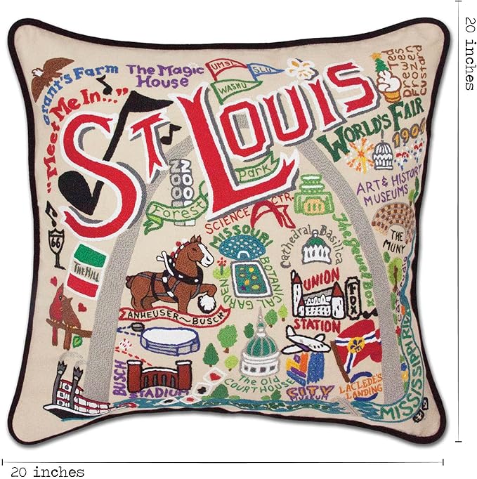 Catstudio St. Louis Embroidered Decorative Throw Pillow