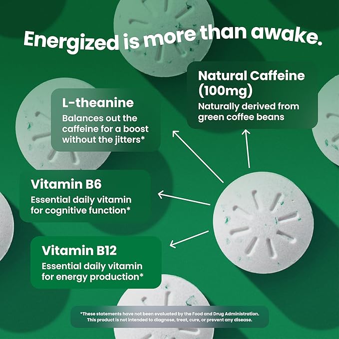 NeuroGum Extra Strength Energy & Focus Mints (Spearmint, 90 Pieces) | 100mg Natural Caffeine + L-Theanine + Vitamin B12 & B6 | Sugar Free Nootropic Cognitive Brain Performance Supplement