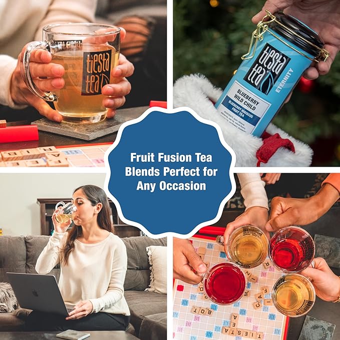 Tiesta Tea Blueberry Wild Child, Loose Leaf, Blueberry Hibiscus Herbal Tea, Premium Non-Caffeinated Blend, Make Hot or Iced, Brews Up to 50 Cups, 5.5 Ounce Refillable Tin