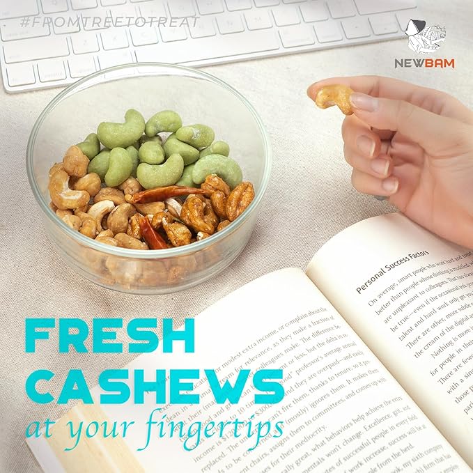 NEWBAM Mix Cashews Variety Packs (Wasabi, Tom Yum, Sea Salt Caramel) - 12 Cashew Snack Packs Roasted Nuts (1.5oz Each) – Keto, Vegan, Gluten-Free - Healthy Snacks for Trail Mix, Office, or Party