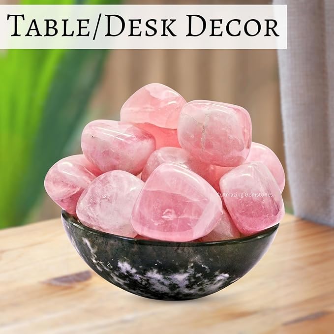 Amazing Gemstone Star Rose Quartz Crystals and Healing Stones Tumbled - 1000+ Carats Star Rose Quartz Stone, Healing Stones for Energy Balance, Stress Relief - Polished Gems Rocks