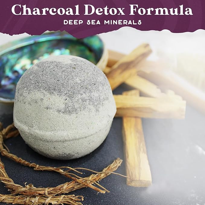 Purple Canyon Mineral Mud Bath Bombs | Deep Sea with Arctic Clay and Spirulina | Vetiver and Sandalwood Scented Bath Bomb Set