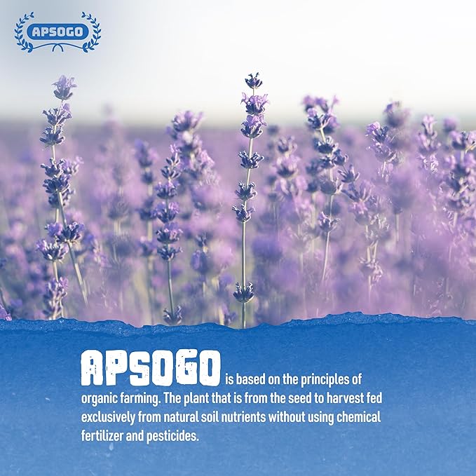 APSOGO Organic Dried Lavender Flowers - Premium Greek Culinary Lavender for Tea, Relaxation & Fragrance - Whole Buds in Resealable Pouch - 1.76oz