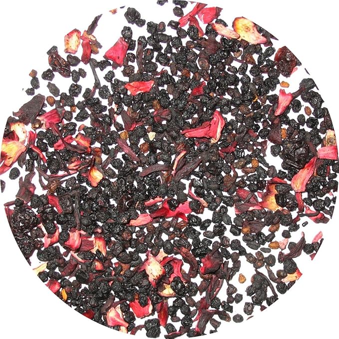 Green Hill Tea Elderberry Herbal Tea - Immune System Boosting Fruit Herbal Tea Blend - Caffeine-Free Relaxing Drink, Hot tea or Iced Tea - resealable foil bag 4 OZ