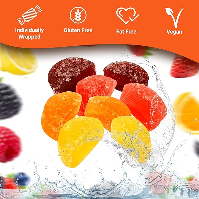 Bonelle Italian Fruit Jelly Candy - 1 Pound Bulk Bag (Approx 60 Pieces), Italian Candy, Jelly Candies Gluten Free & Vegan Individually Wrapped Treats