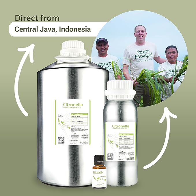 Citronella Essential Oil - Direct from Central Java, Indonesia - Pure Essential Oil for Diffusers and Aromatherapy | 100% Pure Therapeutic Grade (22LBS)