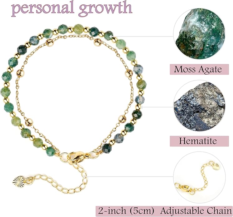 Farfume Crystal Bracelet Beaded Bracelets for Women 4mm Natural Stone Beads Gemstone Handmade Anxiety Jewelry Gifts