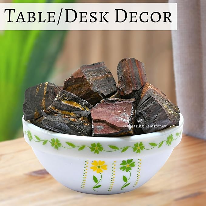 Amazing Gemstone 2 Pieces Iron Tiger Eye Raw Crystals and Healing Stones, Natural Rocks for Tumbling and DIY Raw Stones and Crystals