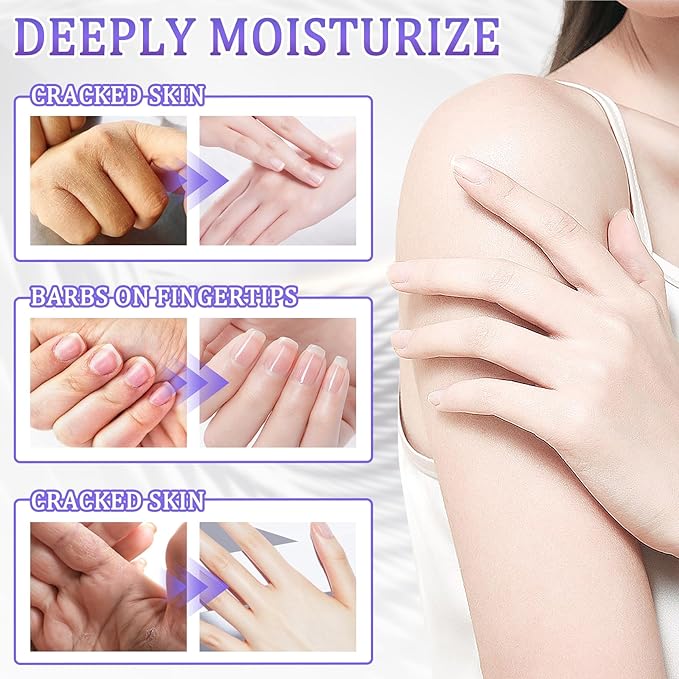 Hand Mask Moisturizing Gloves 6 Pack,Hydrating Hand Mask for Women,Soft Gloves for Dry Cracked Skin