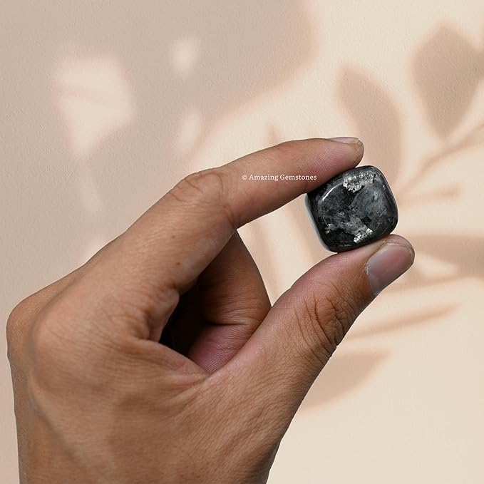 Amazing Gemstone Larvikite Crystals&Healing Stones Tumbled - 1 oz Larvikite Stone Gem Stones, Healing Stones for Energy Balance, Stress Relief - Premium Polished Gems Rocks for Meditation&Wellness