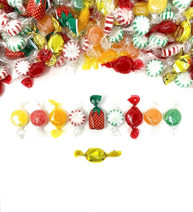 Halloween Holiday Special American Old Fashioned Hard Candy - Peppermint and Spearmint Starlights, Cinnamon Disks, Butterscotch, Strawberry Jelly Filled Candy and Fruity Hard Candy - Bulk Holiday Classics Assortment- Individually Wrapped, 48 oz.