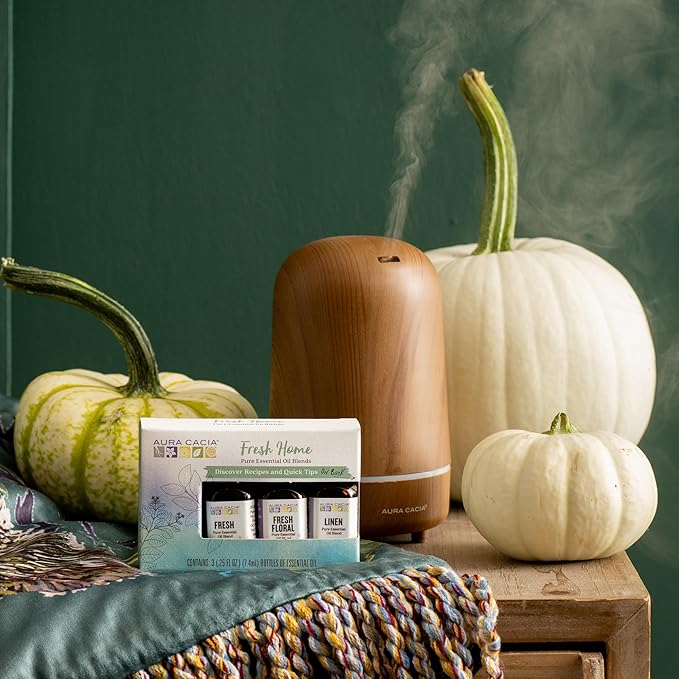 Aura Cacia Fresh Home Essential Oil Kit - Light Aroma, No Synthetic Fragrances