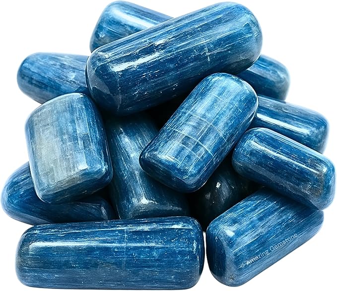 Amazing Gemstone Kyanite Crystals and Healing Stones Tumbled - 1 oz Kyanite Stone Gem Stones, Natural Healing Stones for Energy Balance, Stress Relief - Premium Polished Gems Rocks for Meditation
