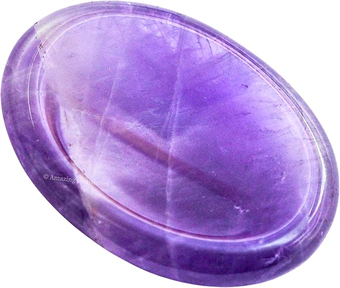 Amazing Gemstone Amethyst Worry Stone, Healing Crystals - Piedra Crystal Fidget for Gift, Meditation, Calming, Relaxation, Stress Relief