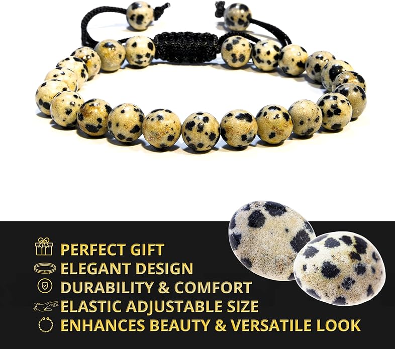 Energy Protection Crystal Handmade Adjustable Bead Bracelet Perfect for Men, Women’s Gift - Gemstone Healing Stretch Bracelet Pulsera Para Hombre Mujer Stocking Stuffer