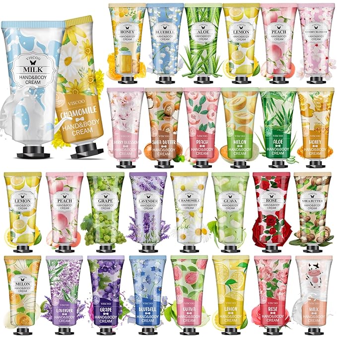 28 Pack Hand Cream Gifts Set for Women, Bulk Hand Lotion for Birthday Gifts for Women, Bridesmaid Gifts, Thank You Gifts, Mini Moisturizing Hand Lotion Travel Size for Dry Cracked Hands