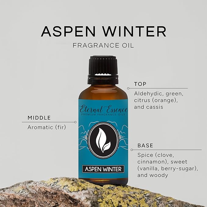 Eternal Essence Oils Aspen Winter 30ml Premium Fragrance Oil - for Candle, Soap Making, Aromatherapy, Diffusers, Home Care, & Humidifiers