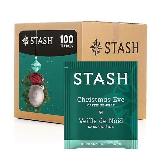 Stash Tea Christmas Eve Herbal Tea - Naturally Caffeine Free, Non-GMO Project Verified Premium Tea with No Artificial Ingredients, 100 Count (BULK PACKAGING)