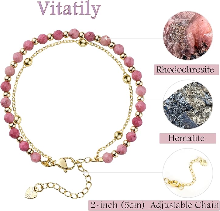 Farfume Crystal Bracelet Beaded Bracelets for Women 4mm Natural Stone Beads Gemstone Handmade Anxiety Jewelry Gifts