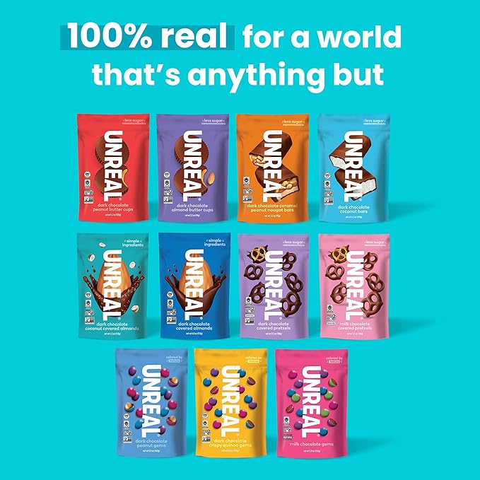 UNREAL Dark Chocolate Coconut Almonds - Certified Vegan, Gluten Free, Fair Trade, Non-GMO, No Sugar Alcohols or Soy, 1.5oz (Pack of 9)