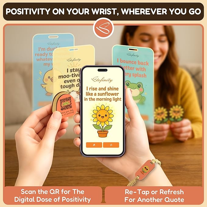 Positive Sunflower Gifts For Women Birthday - Daily Affirmation Cards For Men, Cute Christmas Inspirational Cards, Unique Mental Health Stress Relief Gifts For Coworkers Friend Teen Girls