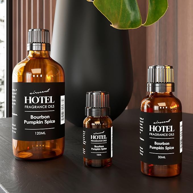 AirScent Bourbon Pumpkin Spice Holiday Diffuser Oil - Premium Holiday Fragrance Oil for Ultrasonic and Waterless Diffusers and Crafting - 30ml, 1 fl oz Glass Dropper Bottle