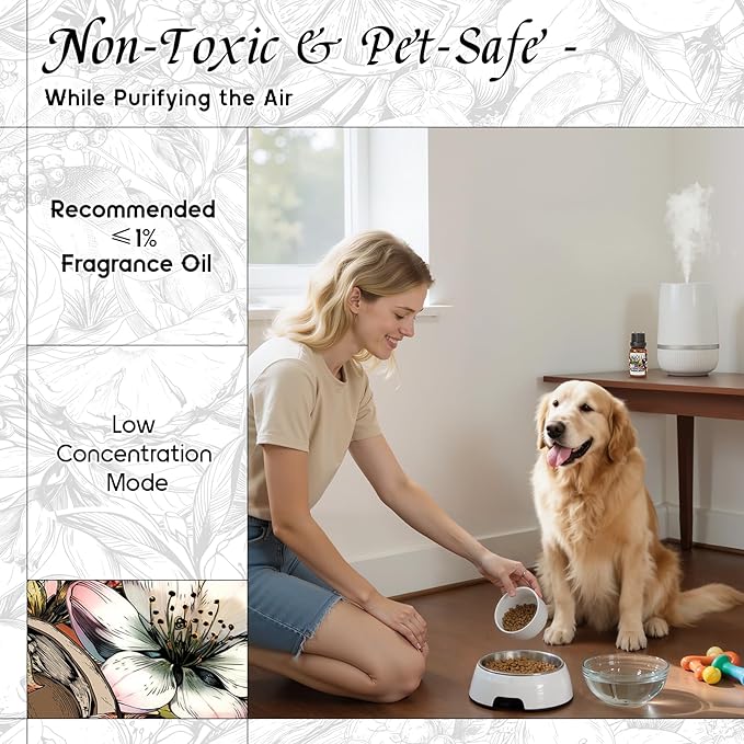 HIQILI Honeyed Sandalwood Diffuser Oil for Car Air fresheners, Ultrasonic or Reed Diffuser, Relaxing & Cozy, Hotel Scent - 0.34 Fl Oz