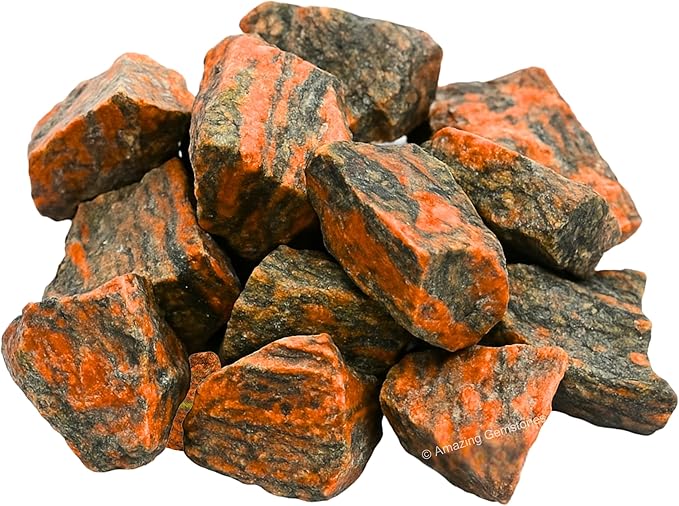 Amazing Gemstone Unakite Raw Crystals and Healing Stones, Natural Rocks for Tumbling and DIY Raw Stones and Crystals (5 Pieces)