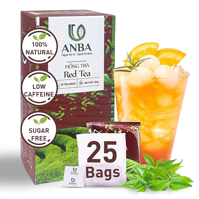 ANBA Black Tea Bags Fermented Tea Leaf, 25 Count | Bold & Rich Flavor | Medium Caffeine | No Sugar Added | ISO HACCP Certified