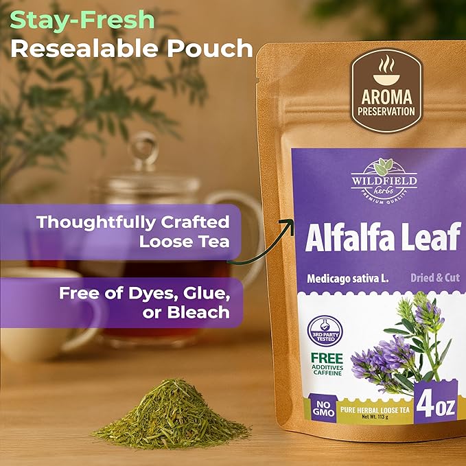4 oz Alfalfa Leaf Alfalfa Herb Tea (Medicago Sativa) - 113g Tea Bags Herbal