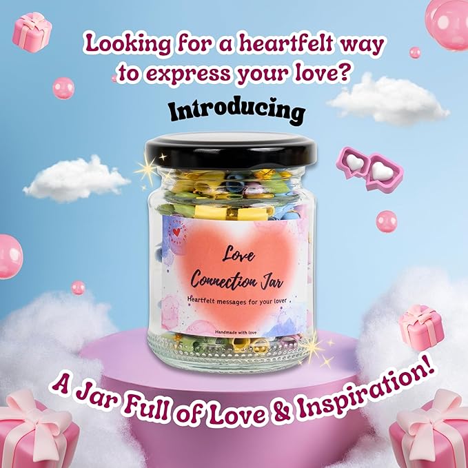 90 PCS Love Notes Jar, Long Distance Relationship Gifts, Gifts for Him, Couples Gifts, Gifts for Boyfriend Girlfriend Wife Husband, Gifts for Men, I Love U