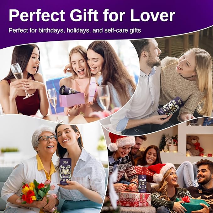 W&E Choice Shower Steamers Aromatherapy 8 Pcs- Shower Bombs with Natural Essential Oils for Daily Relaxation & Stress Relief, Birthday Gifts for Women & Men, Mom, Teen