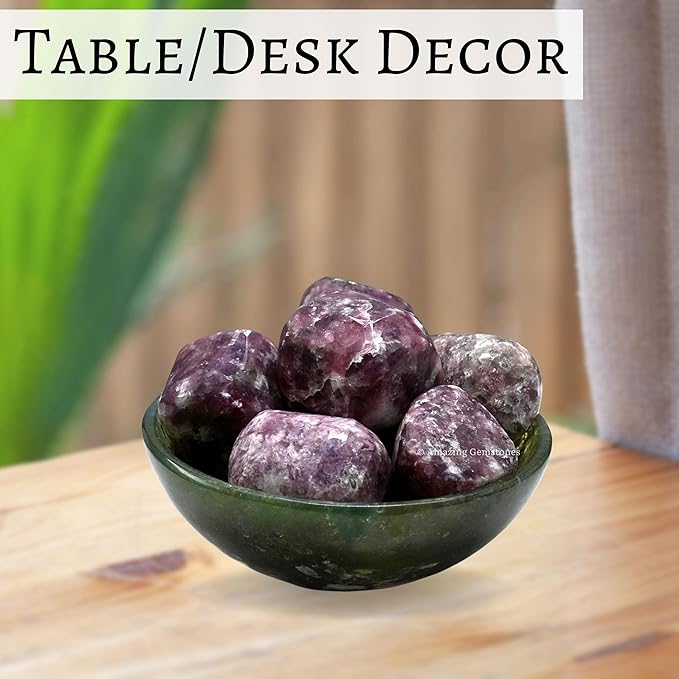 Amazing Gemstone Lepidolite Crystals&Healing Stones - 1000+ Carats Lepidolite Stone, Natural Healing Stones for Energy Balance, Stress Relief - Premium Polished Gems Rocks for Meditation&Wellness