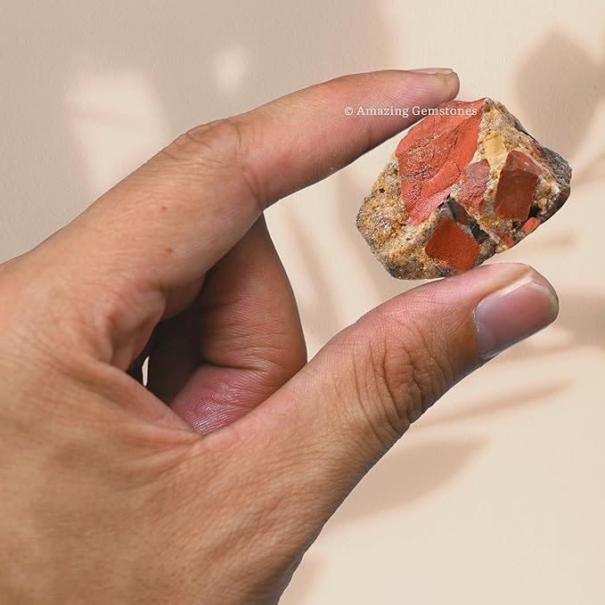 Amazing Gemstone 2 Pieces Spotted Jasper Raw Crystals and Healing Stones, Natural Rocks for Tumbling and DIY Raw Stones and Crystals