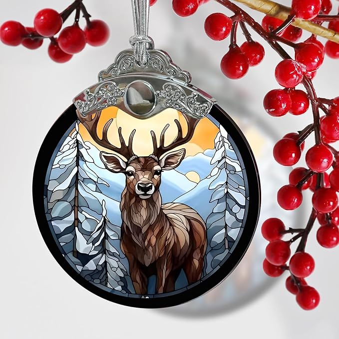 Deer Ornaments for Christmas Tree - Jocidea Deer Christmas Ornament - Beautiful Deer Ornament Gift - Holiday Keepsake - Deer Stocking Stuffer - Deer Gift