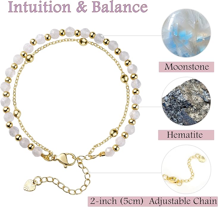 Farfume Crystal Bracelet Beaded Bracelets for Women 4mm Natural Stone Beads Gemstone Handmade Anxiety Jewelry Gifts