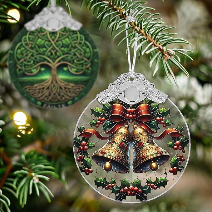 Bell Stained Glass Orament - Christmas Ornament - Christmas Decorations for Tree - Holiday Present ldeas - Gift Exchange